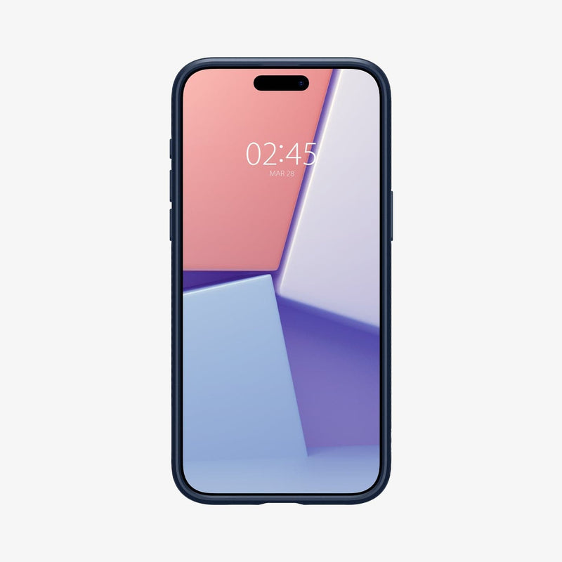 ACS06563 - iPhone 15 Pro Max Case Liquid Air in navy blue showing the front