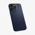 ACS06563 - iPhone 15 Pro Max Case Liquid Air in navy blue showing the back and partial side
