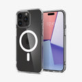 ACS06580 - iPhone 15 Pro Max Case Ultra Hybrid (MagFit) in frost clear showing the back and front