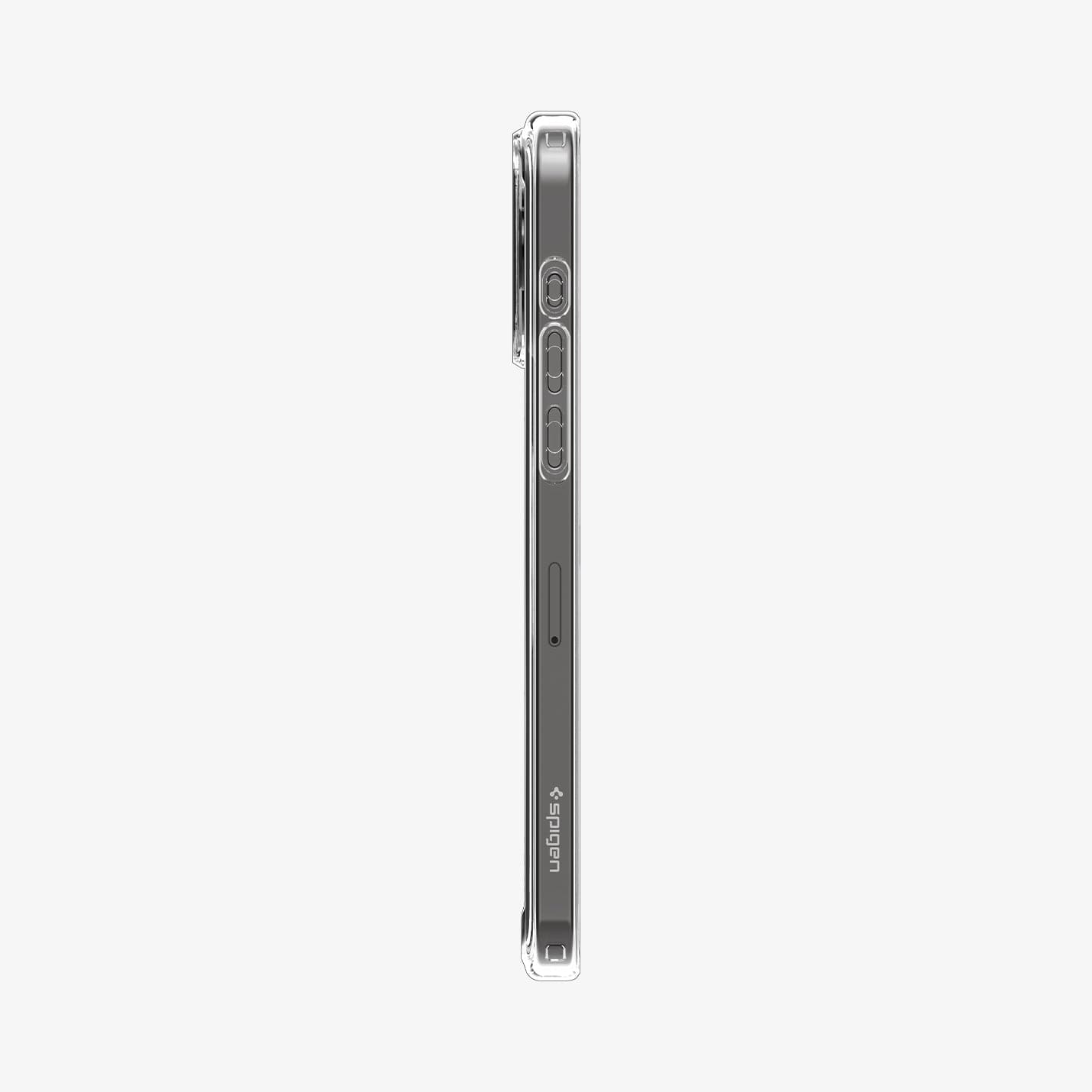 ACS07034 - iPhone 15 Pro Max Case Ultra Hybrid Zero One in white showing the side with volume controls