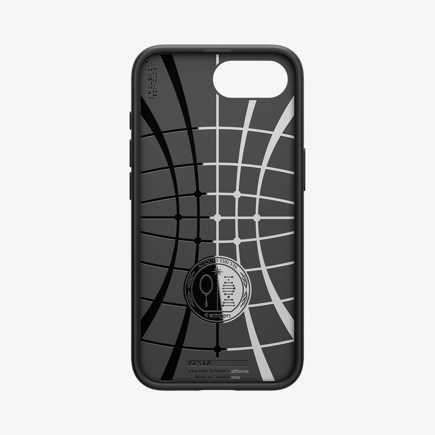 ACS09161 - iPhone 16e Case Liquid Air in Matte Black showing the inner