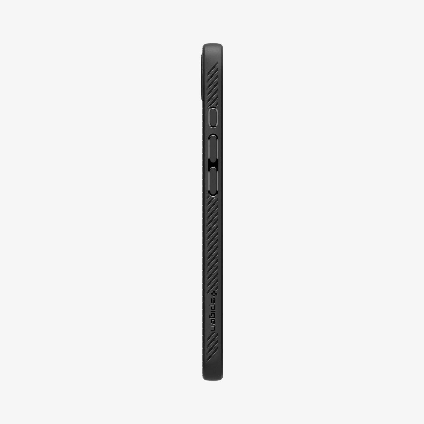 ACS09161 - iPhone 16e Case Liquid Air in Matte Black showing the side