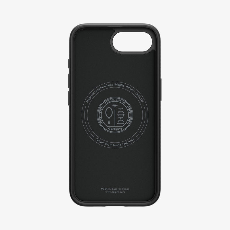 ACS09151 - iPhone 16e Case Liquid Air (MagFit) in Matte Black showing the inner