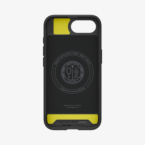 ACS09152 - iPhone 16e Case Rugged Armor (MagFit) in Matte Black showing the inner