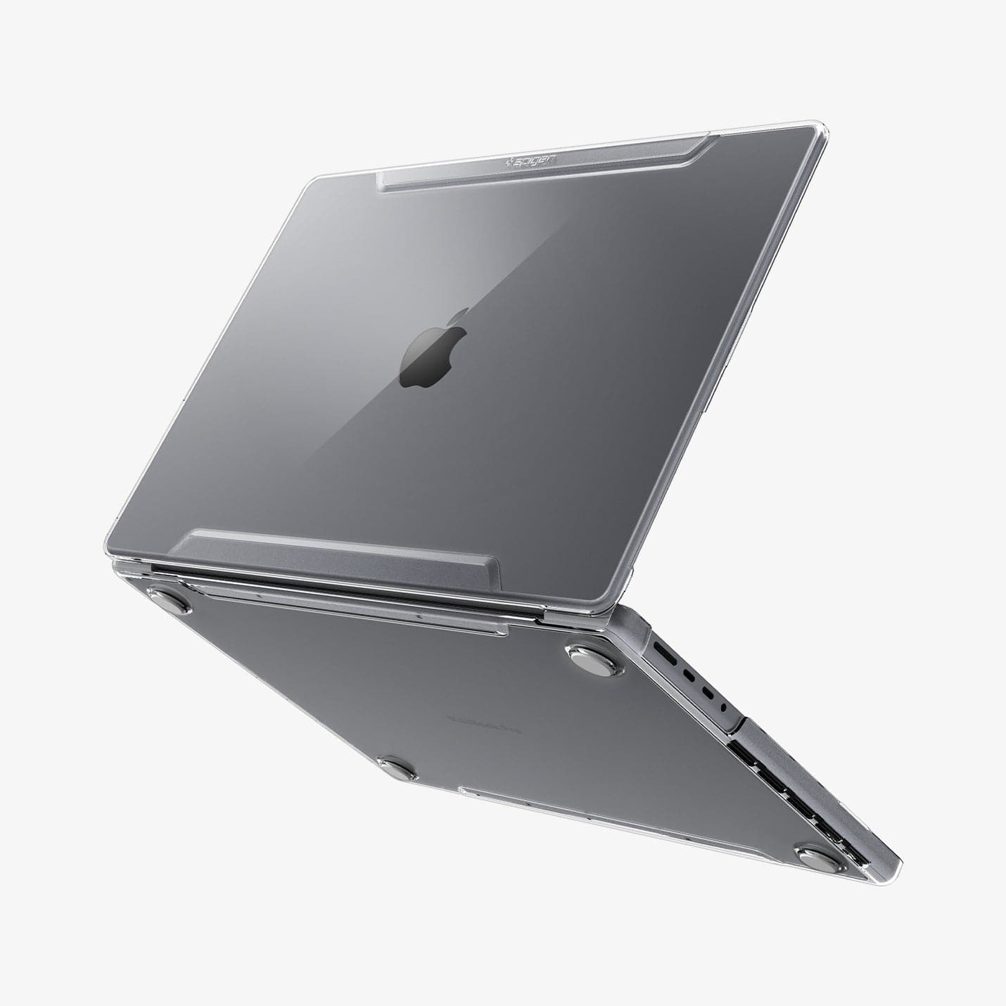ACS04212 - MacBook Pro 14" Case Thin Fit in crystal clear showing the top, side and partial bottom