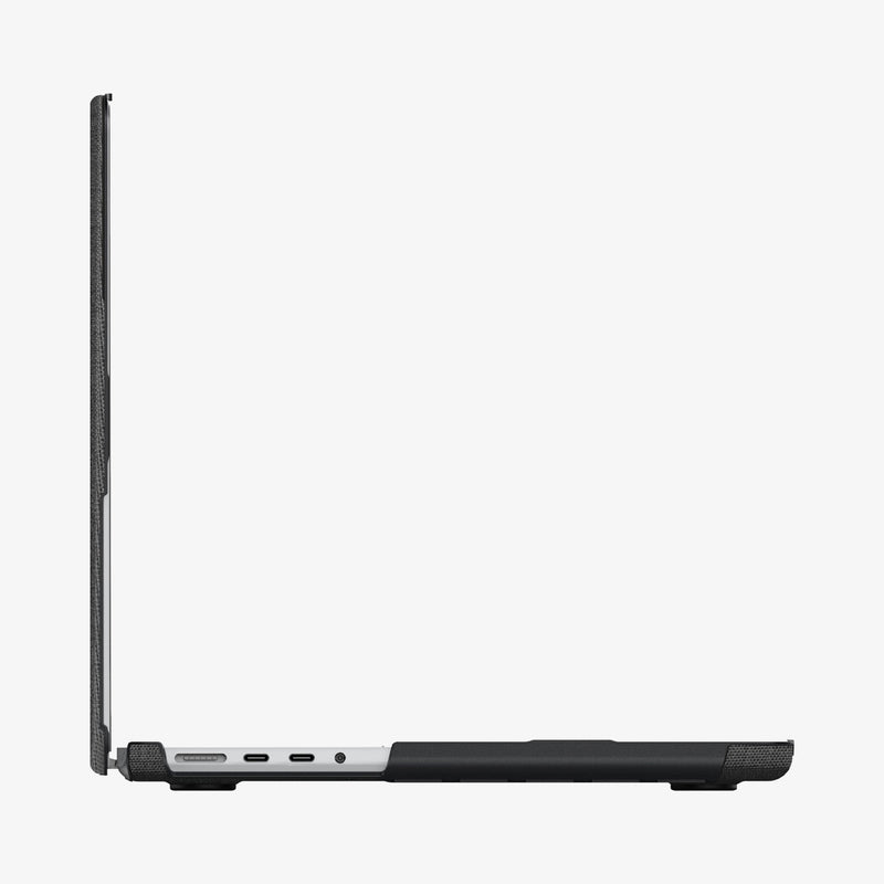 ACS04211 - MacBook Pro 16-inch Case Urban Fit in Black showing the side with laptop open
