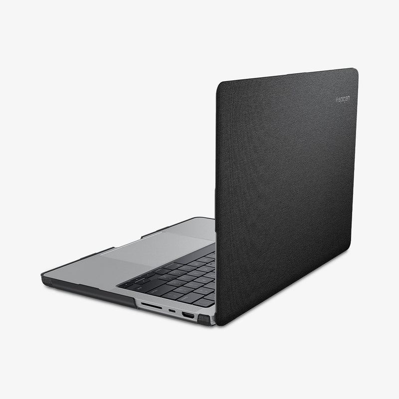 ACS04211 - MacBook Pro 16-inch Case Urban Fit in Black showing the the back and side