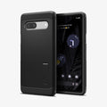 ACS05819 - Pixel 7a Case Tough Armor in black showing the back and front