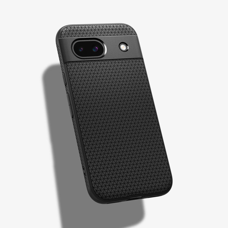 ACS07257 - Pixel 8a Case Liquid Air in Matte Black showing the back, partial side and bottom