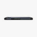 ACS07265 - Pixel 8a Case Tough Armor in Metal Slate showing the side with side buttons and partial back on a flat surface