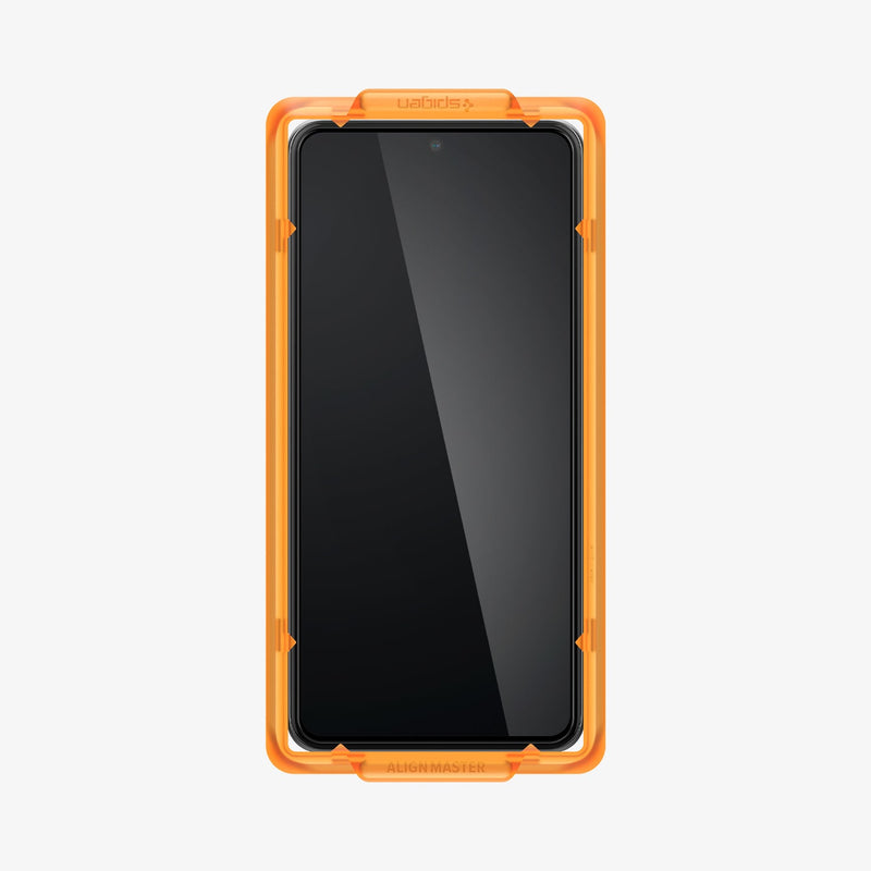 AGL06350 - Pixel 8 Alignmaster Screen Protector showing the front with alignment tray installed onto device