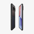 ACS06325 - Pixel 8 Pro Case Thin Fit in black showing the sides, partial back and front