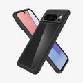 ACS06317 - Pixel 8 Pro Case Ultra Hybrid in matte black showing the back, front and sides