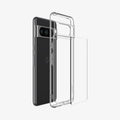 ACS06315 - Pixel 8 Pro Case Ultra Hybrid in crystal clear showing the multiple layers of case hovering away from device