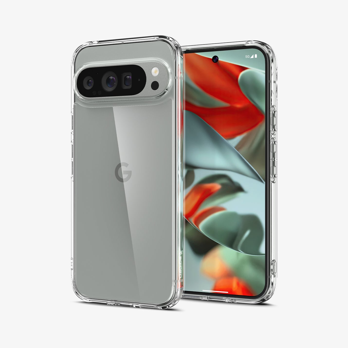 ACS07721 - Pixel 9 Pro XL Case Ultra Hybrid in Crystal Clear showing the back, partial side and front