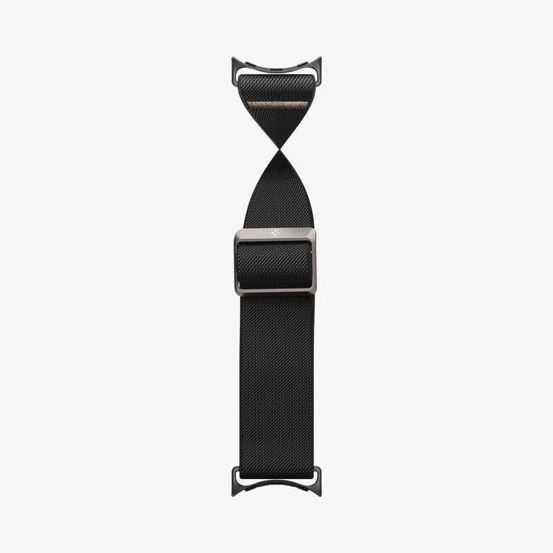 AMP07601 - Pixel Watch 3 (45mm) Case Lite Fit in Black showing the watch band laid out flat bending