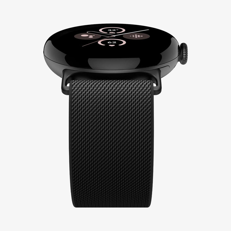AMP07601 - Pixel Watch 3 (45mm) Case Lite Fit in Black showing the side and partial bottom