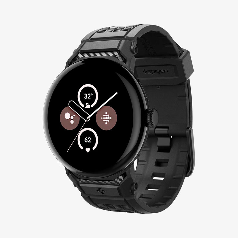 AMP07600 - Pixel Watch 3 (45mm) in Black showing the front, sides, partial inner and bottom