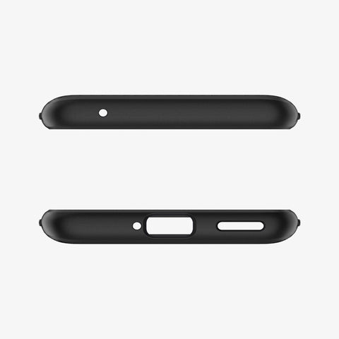 ACS02060 - OnePlus 8T Liquid Air Case in Matte Black showing the top and bottom