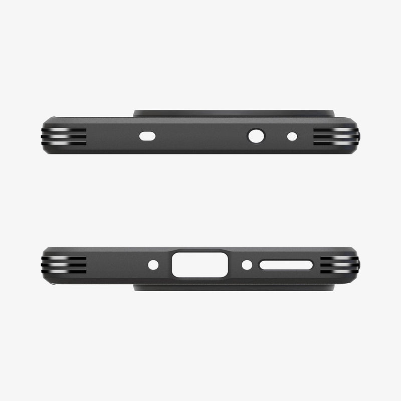 ACS09369 - OnePlus 13R Case Sand Blast in Matte Black showing the top and bottom