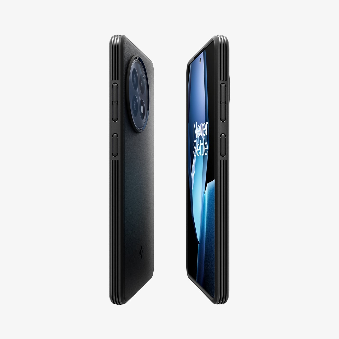ACS09369 - OnePlus 13R Case Sand Blast in Matte Black showing the partial front, partial back and sides