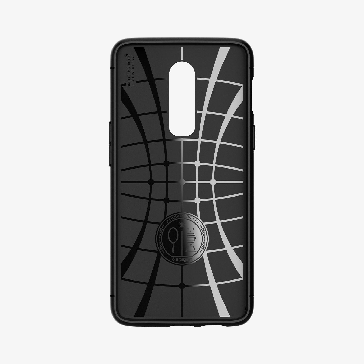 K06CS23358 - OnePlus 6 Rugged Armor Case in Black showing the inner case with spider web pattern