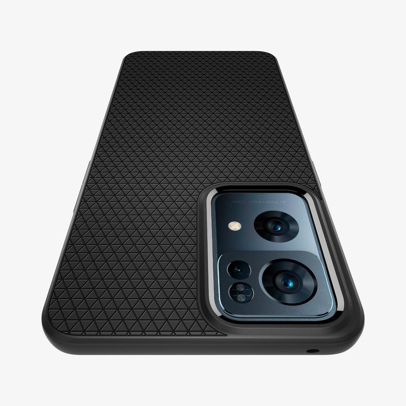 ACS04449 - OPPO Reno 7 Pro Case Liquid Air in black showing the back and top zoomed in