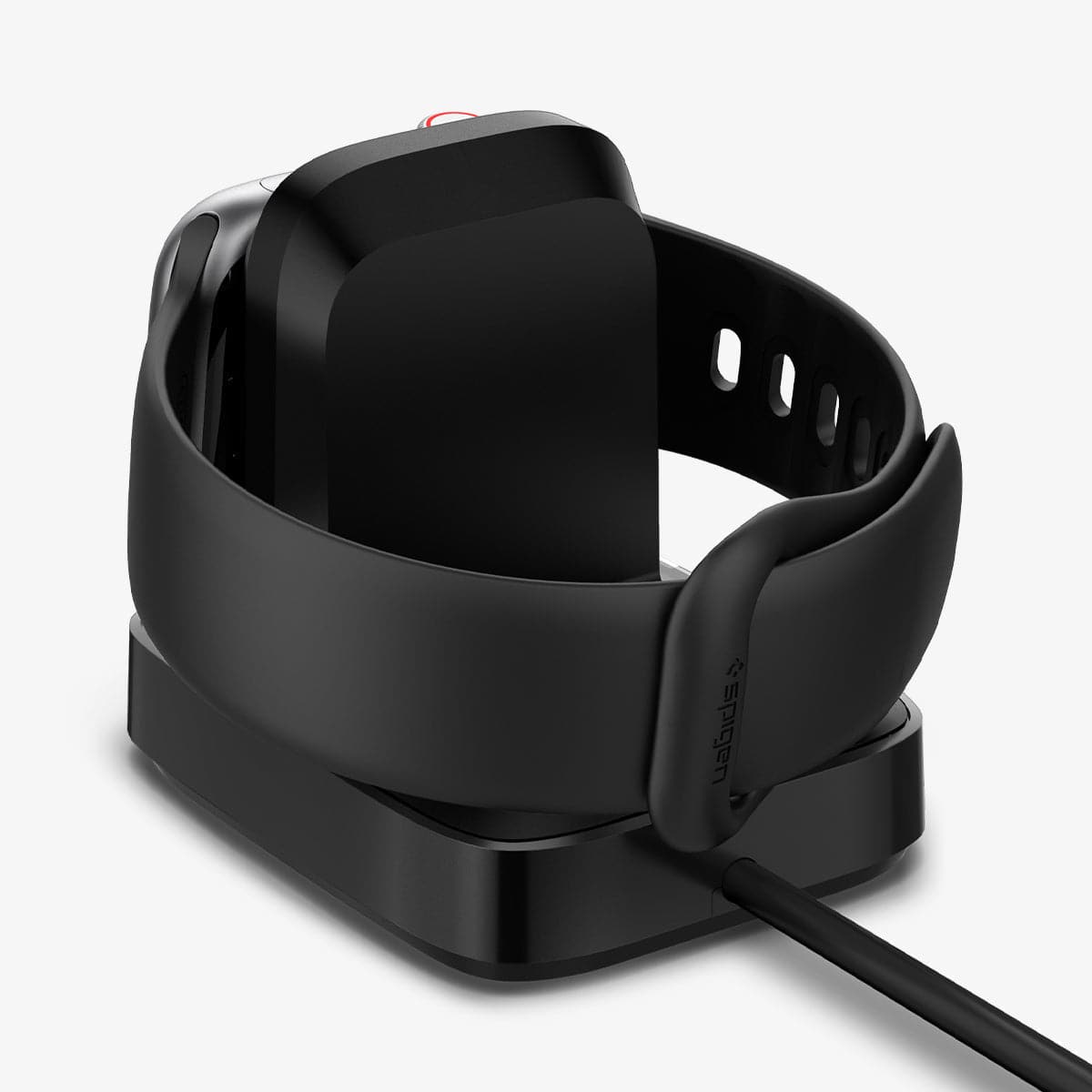 000CH25522 - Apple Watch ArcField Wireless Charger PF2002 in black showing the back with apple watch on stand
