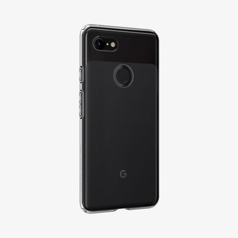 F19CS25032 - Pixel 3 Case Liquid Crystal in crystal clear showing the back and partial side