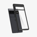 ACS03458 - Pixel 6 Pro Case Ultra Hybrid in matte black showing the back with case hovering away from device