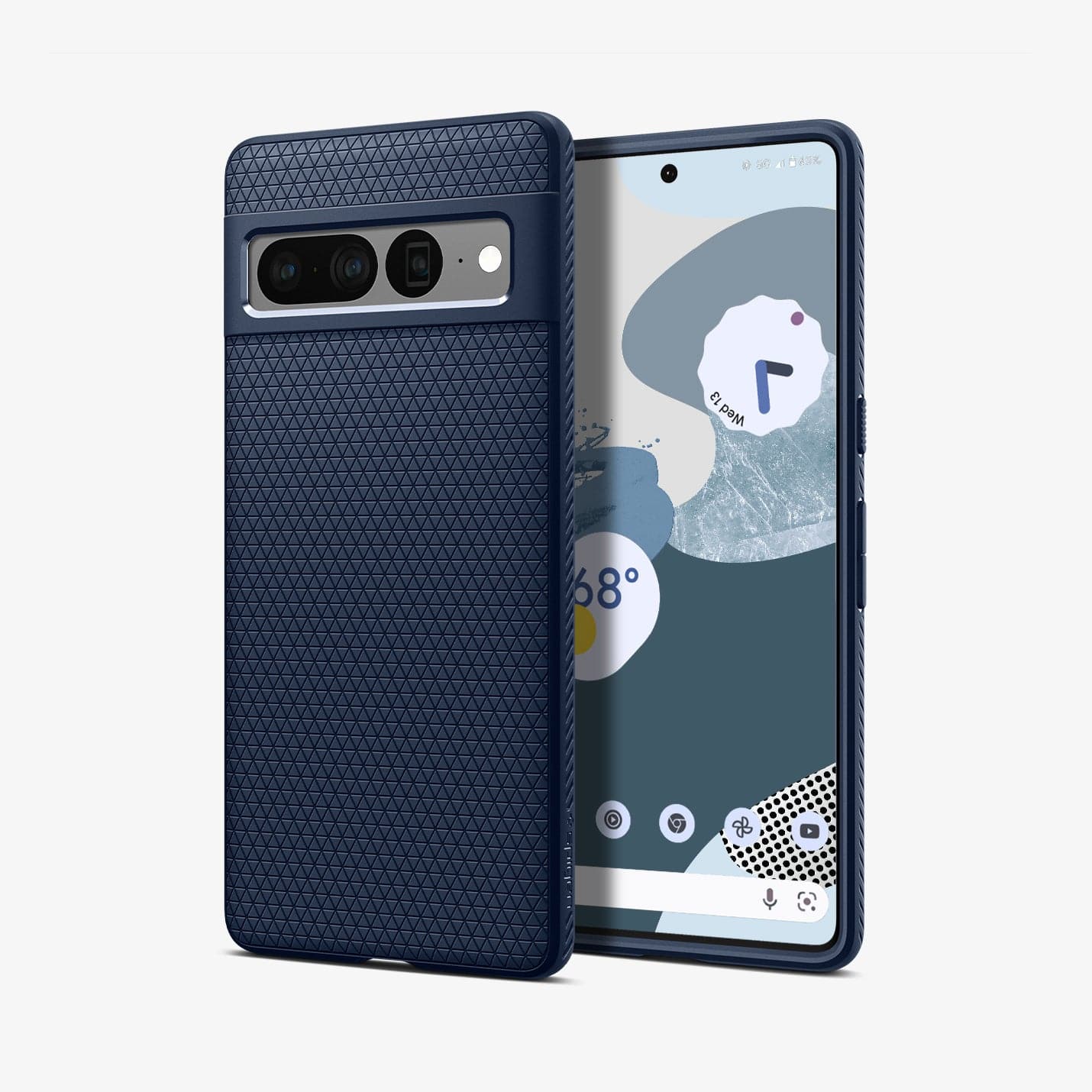 ACS04724 - Pixel 7 Pro Case Liquid Air in navy blue showing the back and front