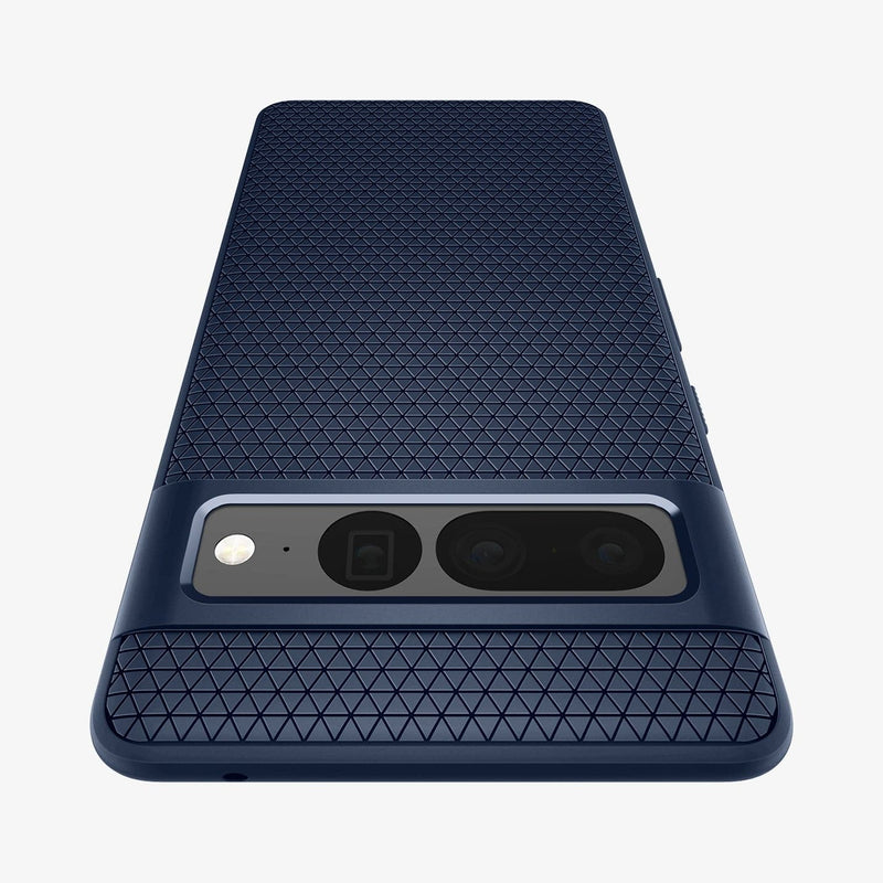 ACS04724 - Pixel 7 Pro Case Liquid Air in navy blue showing the back zoomed in to show the fine details