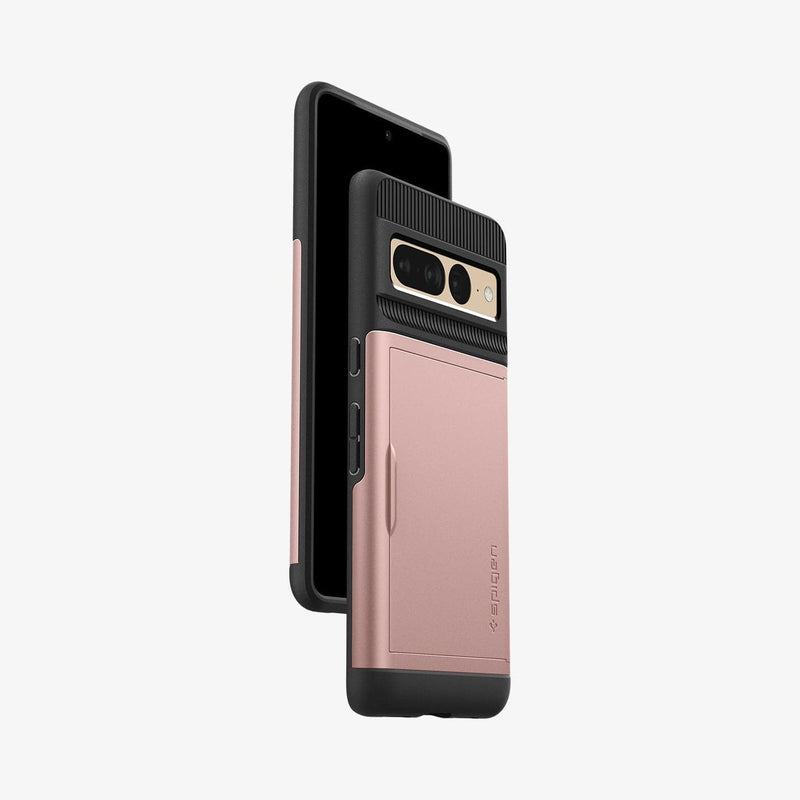 ACS04732 - Pixel 7 Pro Case Slim Armor CS in rose gold showing the back, sides and partial front