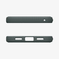 ACS11853 - Pixel 11 Liquid Air (Mag Fit) Abyss Green top and bottom views showing the camera cutout, charging port opening, speaker cutouts, and integrated strap hole.