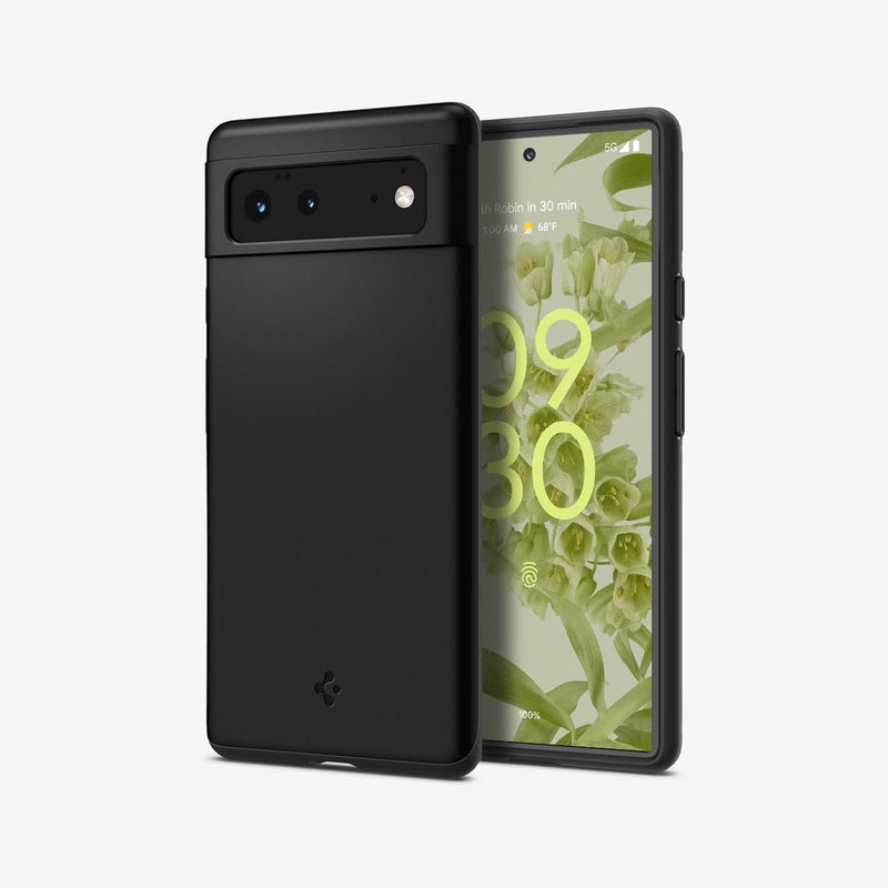 ACS03435 - Pixel 6 Case Thin Fit in black showing the back and front