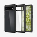 ACS03439 - Pixel 6 Case Ultra Hybrid in matte black showing the back, inside and front