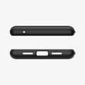 ACS03439 - Pixel 6 Case Ultra Hybrid in matte black showing the top and bottom with precise cutouts
