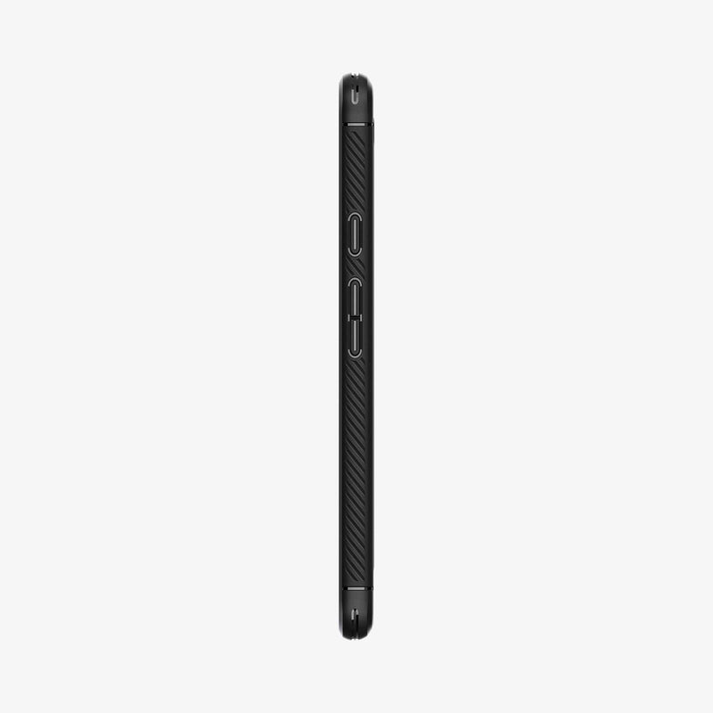 ACS04476 - Pixel 6a Case Rugged Armor in black showing the side with volume controls