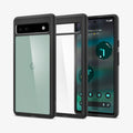 ACS04478 - Pixel 6a Case Ultra Hybrid in matte black showing the back, inside and front