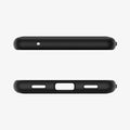 ACS04478 - Pixel 6a Case Ultra Hybrid in matte black showing the top and bottom with precise cutouts