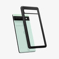 ACS04478 - Pixel 6a Case Ultra Hybrid in matte black showing the back with case hovering away from device