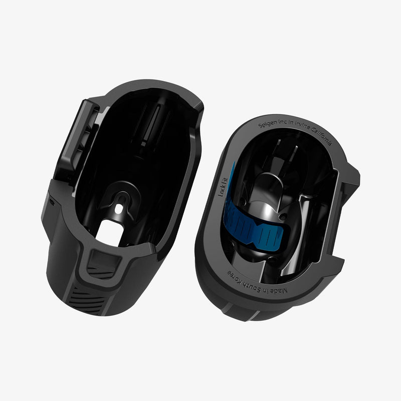 ACS07606 - Pixel Buds Pro 2 Lock Fit in Matte Black showing the inner of top and bottom and partial sides