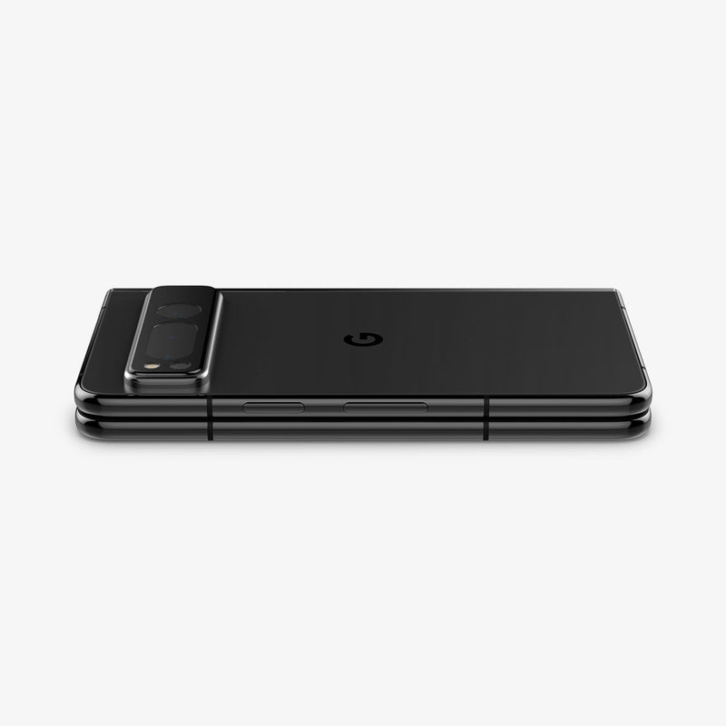 AGL06207 - Google Pixel Fold Optik EZ Fit Lens Protector showing the back and side with device laying flat