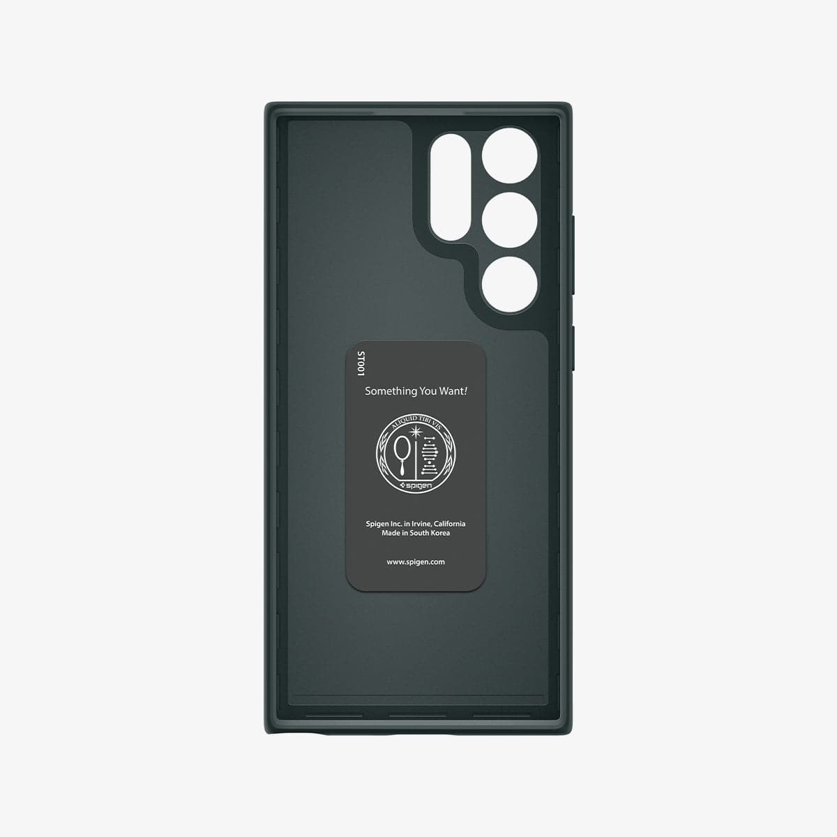 ACS04517 - Galaxy S22 Ultra 5G Case Thin Fit in abyss green showing the inside of case