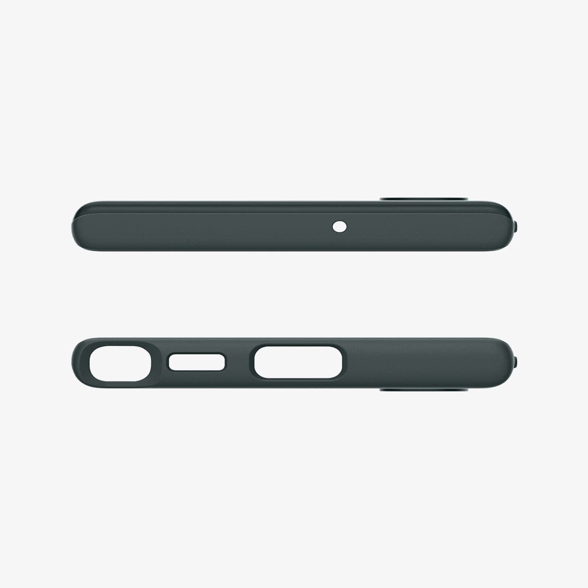 ACS04517 - Galaxy S22 Ultra 5G Case Thin Fit in abyss green showing the top and bottom with precise cutouts