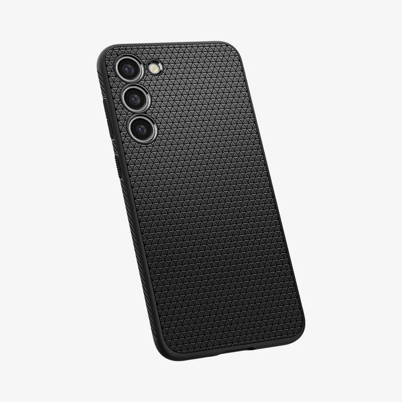 ACS05712 - Galaxy S23 Case Liquid Air in matte black showing the back and partial bottom
