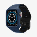 ACS02225 - Apple Watch Series (44mm) Case Liquid Air Pro in navy blue showing the front and partial inside of band