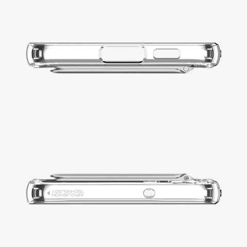 ACS05671 - Galaxy S23 Plus Case Ultra Hybrid S in crystal clear showing the top and bottom with precise cutouts