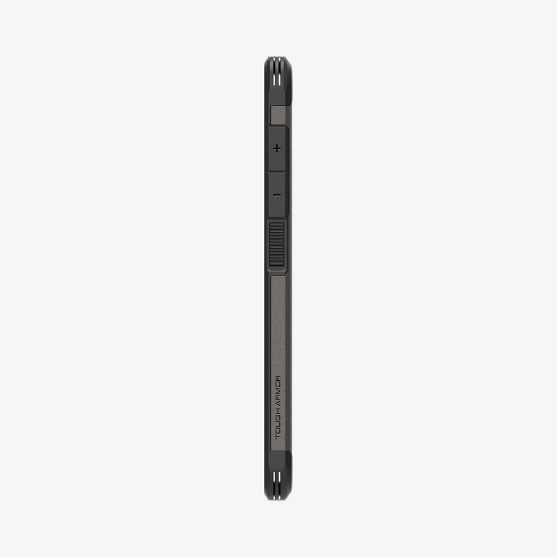  ACS07333 - Galaxy S24 Plus Case Tough Armor in Gunmetal showing the side with side buttons