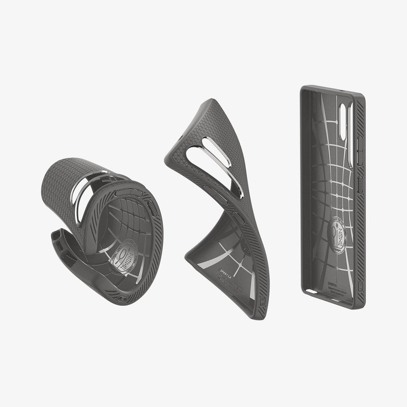 ACS08954 - Galaxy S25 Ultra Case Liquid Air in Marble Gray showing the inner and partial sides showing durability and flexibility